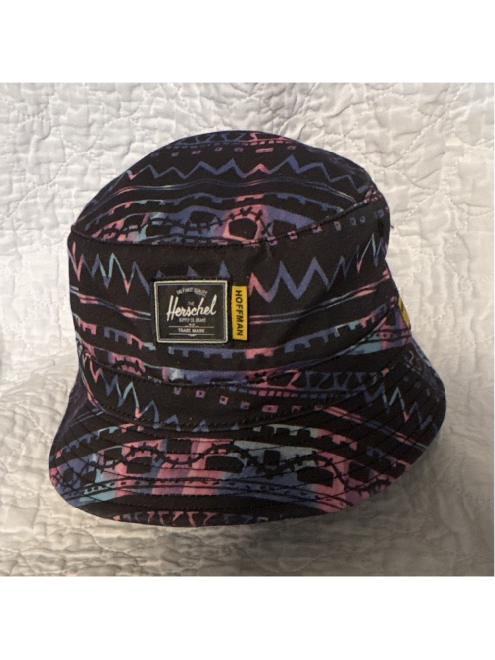 Herschel Hoffman Bucket Hat Geometric Print Black Pink Blue Purple One Size